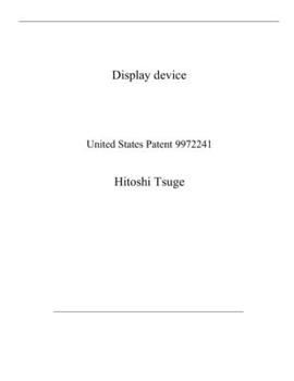 Paperback Display device: United States Patent 9972241 Book