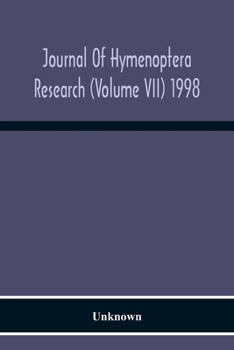 Paperback Journal Of Hymenoptera Research (Volume Vii) 1998 Book