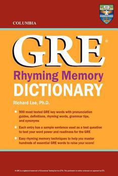 Paperback Columbia GRE Rhyming Memory Dictionary Book