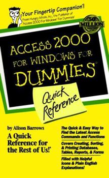 Paperback Access 2000 for Windows for Dummies Quick Reference Book