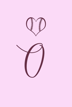 O: Name Monogram Initial O Softball 6x9" Lined Notebook/Journal Gift Idea For Girls, Women, School, College and Work