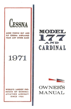 Paperback Cessna 1971 Model 177 and Cardinal Owner's Manual Book