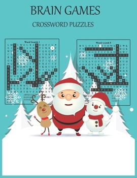 Brain games crossword puzzles: Games and puzzle book designed to keep your brain sharp & young. Great gift to celebrate holiday & birthday,