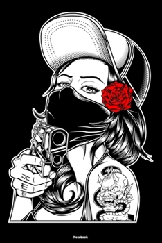 Paperback Notebook: Sexy Gangster Journal Women with Gun Composition Book Tattoo Design Gift Book