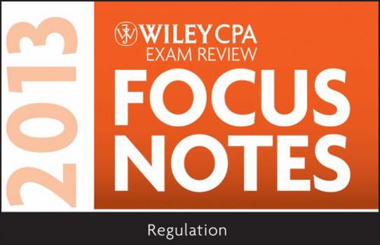 Spiral-bound Wiley CPA Examination Review 2013 Focus Notes, Regulation Book
