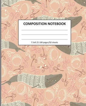 Paperback Composition Notebook: Wide Ruled Line Class Notebook, School Notebook, Homes School Notebook, Gift for Kids, Students, Teens, 7.5 x 9.25 inc Book