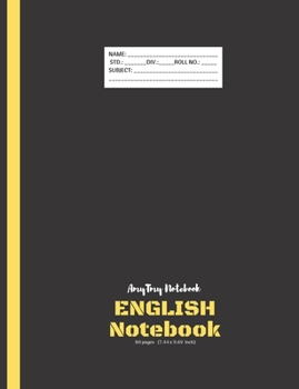 Paperback English Notebook - AmyTmy Notebook - 80 pages - 7.44 x 9.69 inch - Matte Cover Book