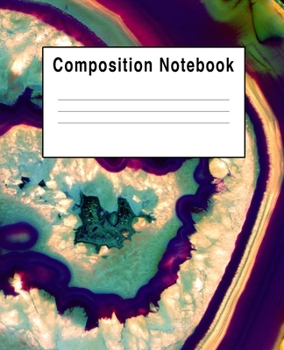 Paperback Composition Notebook: Purple Green Agate Rock Stone Book