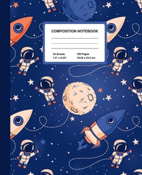 Paperback Composition Notebook: Space Rockets - Wide Ruled Paper Journal - Blank Lined Workbook for Teens Kids Students Girls, for Home School & Writi Book