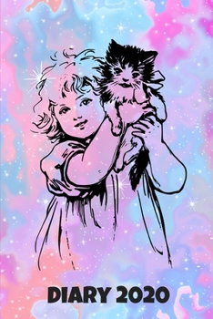 Paperback Diary 2020: Vintage Cat Monthly Week to View Planner Book