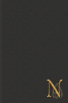Paperback N: Professional Personalized Gold Initial N, Office or Home Journal with Dark Faux Leather-look Printed Cover Book