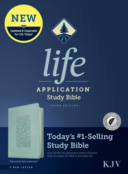 Imitation Leather KJV Life Application Study Bible, Third Edition (Leatherlike, Floral Frame Teal, Indexed, Red Letter) Book