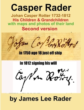 Paperback Casper Rader 1732-1812 Wythe county, Virginia Book
