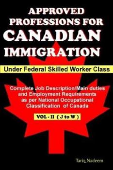 Paperback Approved Professions for Canadian Immigration Vol-II Book