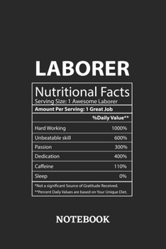 Nutritional Facts Laborer Awesome Notebook: 6x9 inches - 110 graph paper, quad ruled, squared, grid paper pages • Greatest Passionate working Job Journal • Gift, Present Idea
