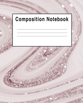 Paperback Composition Notebook: Swirl Light Pink Faux Sparkles Book