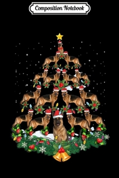 Composition Notebook: German Shepherd Dog Christmas Tree Lights Santa Hat Graphic  Journal/Notebook Blank Lined Ruled 6x9 100 Pages