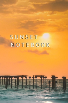 Paperback Sunset Notebook: Blank (unlined) Lined Journal, 120 Pages, 6 x 9, gift for women, Soft Cover (beach sundown), Matte Finish Book