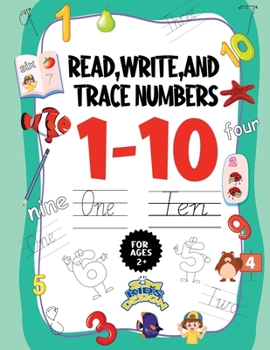 Paperback Read Write and Trace Numbers 1-10 for ages +2: Preschool Math Workbook Math Preschool Learning Numbers Tracing and Matching Activities book kindergart Book