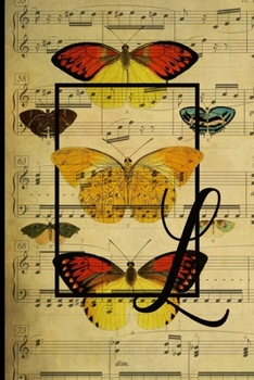 Paperback Letter "L" - Monogram Butterfly Music Journal - Blank Score Sheets: 120 pages to write your music compositions Book
