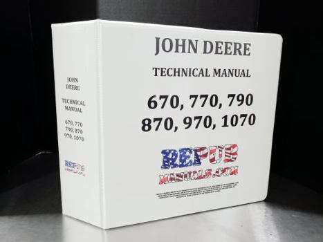 Ring-bound 870 John Deere Technical Service Shop Repair Manual Book