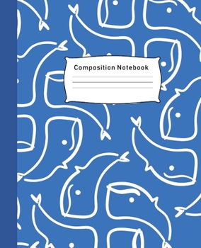 Paperback Composition Notebook: Trendy Whale Themed Wide Ruled Note Book