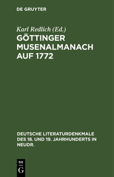Hardcover Göttinger Musenalmanach Auf 1772 [German] Book