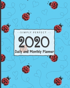 2020 Monthly and Daily Planner: Calendar + Schedule : Blue and Red Ladybug Design