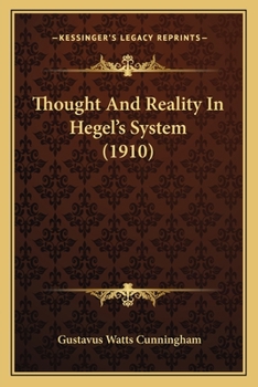 Paperback Thought And Reality In Hegel's System (1910) Book