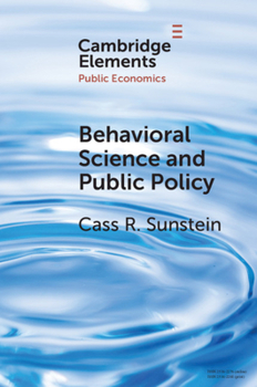 Paperback Behavioral Science and Public Policy Book