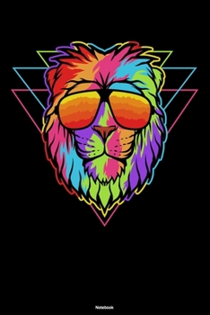 Notebook: Retro Vintage Lion Journal Groovy Rainbow Composition Book Funky Gift