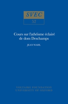 Hardcover Cours Sur l'Athéisme Éclairé de DOM DesChamps [French] Book