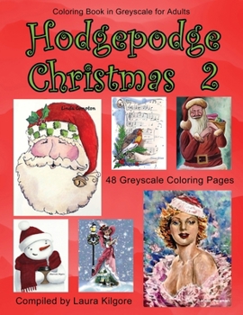 Paperback Hodgepodge Christmas 2: 48-Page Adult Coloring Book in Greyscale with Christmas being the theme for this book. If you like to color Christmas Book