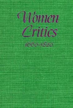 Paperback Women Critics 1660--1820: An Anthology Book