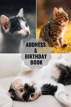 Paperback Address & Birthday Book: Large Print - Cat Cover - Address Book for Names, Addresses, Phone Numbers, E-mails and Birthdays [Large Print] Book