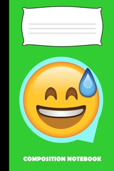 Paperback Composition Notebook: Funny Laughing Emoji Wide Ruled For Kids Book