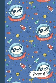 Journal: Outer Space Astronaut Panda Diary with Blank Lined Notebook Paper