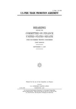 Paperback U.S.-Peru trade promotion agreement Book