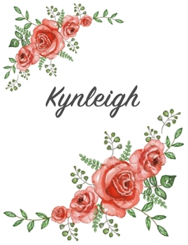Kynleigh: Personalized Composition Notebook – Vintage Floral Pattern (Red Rose Blooms). College Ruled (Lined) Journal for School Notes, Diary, Journaling. Flowers Watercolor Art with Your Name