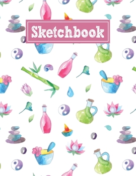 Paperback Sketchbook: 8.5 x 11 Notebook for Creative Drawing and Sketching Activities with Watercolor SPA Themed Cover Design Book