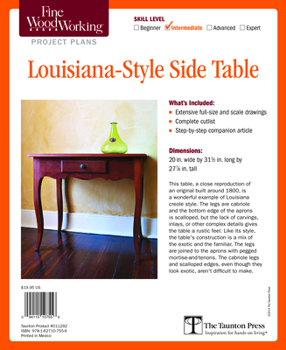 Paperback Fine Woodworking's Louisiana-Style Side Table Plan Book