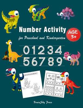Paperback Number Activity: Essential Writing Practice for Preschool and Kindergarten, Ages 3-5, 6-8, 1 to 50 Numbers Tracing with Dinosaurs, Numb Book