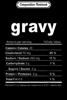 Paperback Composition Notebook: Gravy Food Nutrition Facts Funny Christmas Thanksgiving Gift Journal/Notebook Blank Lined Ruled 6x9 100 Pages Book
