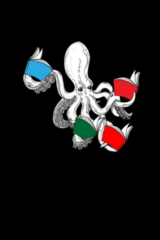Notizbuch: Wissen Bücher Lesen Octopus Krake Lustig Geschenk 120 Seiten, 6X9 (Ca. A5), Liniert (German Edition)