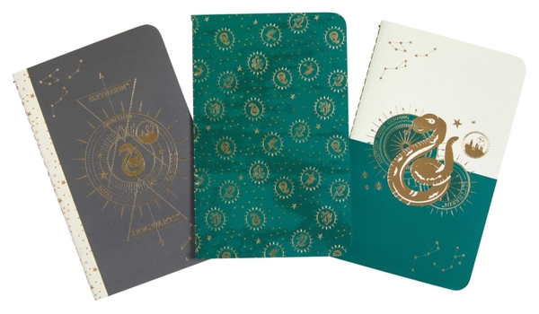 Paperback Harry Potter: Slytherin Constellation Sewn Pocket Notebook Collection (Set of 3) Book