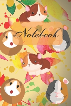 Notebook: Two Tone Color Guinea Pig And Leaf Art - Diary / Notes / Track / Log / Journal , Book Gifts For Boys Girls Kids Teens 6x9" 120 Pages (Cute Guinea Pig Notebook)