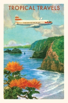 Paperback Vintage Journal Plane Over Cliffs Travel Poster Book