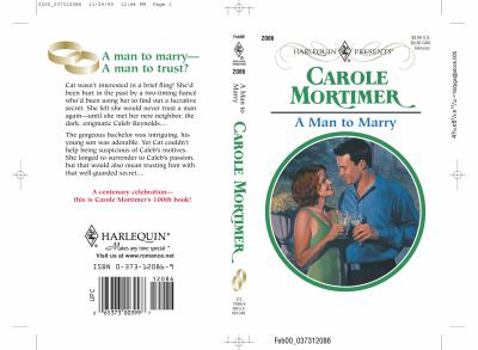 Mass Market Paperback A Man to Marry Book