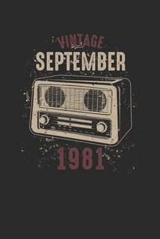 Paperback Vintage September 1981: Blank Lined Notebook / Journal (6 X 9 -120 Pages) - Birthday Gift Idea Book