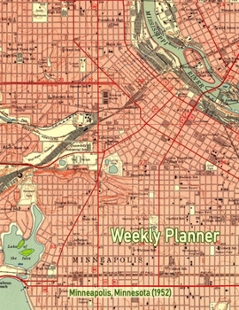 Weekly Planner: Minneapolis, Minnesota (1952): Vintage Topo Map Cover
